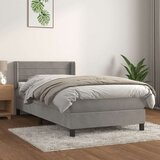 Box spring postelja z vzmetnico svetlo siv 90x190 cm žamet, (20726162) Cene