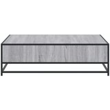 vidaXL Klubska mizica siva sonoma 100x100x30 cm inž. les in kovina | Shoptok.si