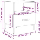 vidaXL Nočna omarica dimljeni hrast 40x35x47,5 cm inženirski les | Shoptok.si