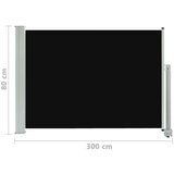 vidaXL Uvlačiva bočna tenda za terasu 80 x 300 cm crna | shoptok.hr