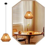 Nettlife viseča vintage jedilna miza z 1 žarnico, vrvjo iz konoplje, lanterna dizajn E27 svetilka za jedilnico, (22122944) | Shoptok.si