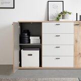 XORA komoda, barve hrasta, svetlo siva | Shoptok.si