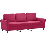  3-dijelni set sofa s jastucima crvena boja vina baršunasti | shoptok.hr