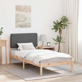  Posteljni okvir z oblazinjenim vzglavjem Temno siva 75 x 190 cm, (5000101796) | Shoptok.si