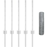  Ograjne stebričke 5 kosov U-kanal 60 cm Pocinkano jeklo, Šesterokotna ograja 0.5x10 m Pocinkano jeklo | Shoptok.si