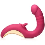 XR Brands - Tease & Please Licking & Thrusting Vibrator - Pink