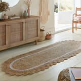 Flair Rugs Ročno tkan tekač iz jute v naravni barvi/slonokoščen 80x230 cm Grace White – | Shoptok.si