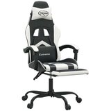  Gaming stol z oporo za noge črno in belo umetno usnje, (21378587) | Shoptok.si