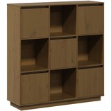 Maison Chic Visoka omara - Komoda - Predalnik medeno rjava 110,5x35x117 cm trdna borovina, (21720746) Cene