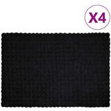  Lažni zec deka 4 pcs Crna 150 x 220 cm Poliester Cijene