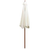 vidaXL Senčnik 270x270 cm lesen drog kremno bele barve | Shoptok.si
