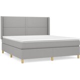  Krevet s oprugama i madracem svjetlosivi 180x200 cm od tkanine | shoptok.hr