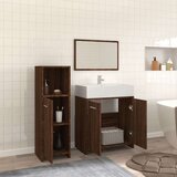  3-dijelni set kupaonskog namještaja boja smeđeg hrasta drveni | shoptok.hr