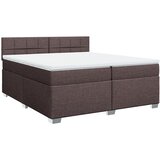 vidaXL Krevet s oprugama i madracem tamnosmeđi 200x200 cm od tkanine | shoptok.hr