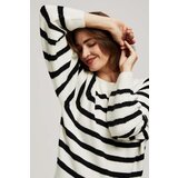 Marisse Pearl Black Striped Crew Neck Sweater | shoptok.hr
