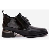 VINCEZA Patent Leather Leather Women's Shoes Low Heel With Decorative Detail | Shoptok.si