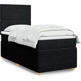 vidaXL Box spring postelja z vzmetnico črna 80x200 cm blago | Shoptok.si