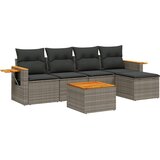  6-dijelni set vrtnih sofa od poliratana s jastucima sivi | shoptok.hr