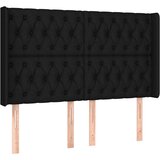  LED uzglavlje crno 147 x 16 x 118/128 cm od tkanine | shoptok.hr