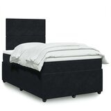 vidaXL Box spring postelja z vzmetnico črna 120x190 cm žamet, (21308415) | Shoptok.si