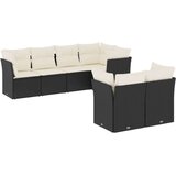 vidaXL 7-dijelni set vrtnih sofa od poliratana s jastucima crni | shoptok.hr