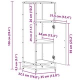  Kupaonski ormar Staro drvo 35 x 37.5 x 100 cm Konstruirano drvo | shoptok.hr