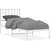  Metalni okvir krevet bez madraca s uzglavljem bijeli 75x190 cm | shoptok.hr