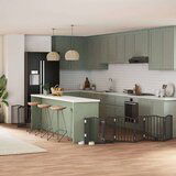 vidaXL Ograda za pse z vrati zložljiva 9 panelov črna 450 cm les | Shoptok.si