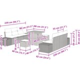 vidaXL 9-delni vrtni kavč set z blazinami Bež Poli ratan Akacija | Shoptok.si
