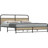 Metalni Kovinski posteljni okvir brez vzmetnice dimljen hrast 200x200cm, (21611167) | Shoptok.si