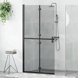vidaXL Zid za walk-in tuš Ostalo Crna i tamnoprozirna 100 x 190 cm | shoptok.hr