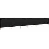  Vjetrobran sa 6 panela od tkanine 800 x 120 cm crni | Eponuda.com