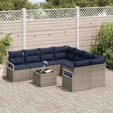  Set sofe s jastukom 9 pcs Siva i mornarsko plava poliratan | shoptok.hr