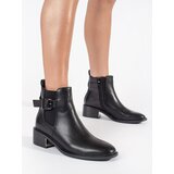 Shelvt Brown Chelsea boots with buckle women's heeled boots Cijene