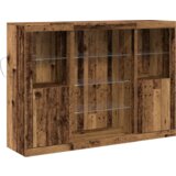  Komoda s LED svjetlima staro drvo 142.5x37x100 cm inženjersko drvo | shoptok.hr