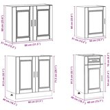  7-dijelni set kuhinjskih ormarića "Porto" sivi, inženjerski drvo Sonoma | shoptok.hr
