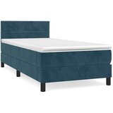 Box spring krevet s madracem tamnoplavi 100x200 cm baršunasti | shoptok.hr