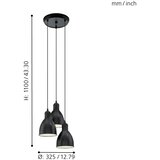 Eglo 49465 - visilica priddy 3xE27/60W/230V | Eponuda.com