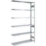 eurokraft pro Sestavljivi regal z velikimi policami, pocinkan, višina 2500 mm, obremenitev sklopa 2500 kg, priključni regal, ŠxG 1300 x 400 mm | Shoptok.si