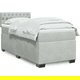 Box spring krevet s madracem svjetlosivi 100x200 cm baršunasti | shoptok.hr