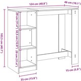  Barski stol s policom boja hrasta 124x46x103 5 cm drveni | shoptok.hr