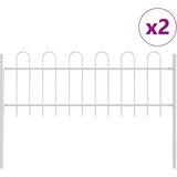  Vrtna Ograda 2 pcs Bijelo 3,4 x 0,6 m Čelik s prahom | shoptok.hr