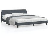 vidaXL Posteljni okvir z vzglavjem temno siv 180x200 cm žamet Cene