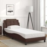 vidaXL Posteljni okvir z vzglavjem rjav 80x200 cm umetno usnje, (21111960) | Shoptok.si