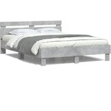  The Living Store Posteljni okvir z vzglavjem in LED betonsko siv 140x190 cm - Posteljni Okvir, (21531869) | Shoptok.si