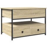  The Living Store Klubska mizica sonoma hrast 70x50x50 inženirski les in kovina - Klubska Mizica, (21446391) | Shoptok.si