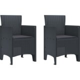vidaXL 3-delni vrtnu jedilni set z blazinami antracit poli ratan | Shoptok.si