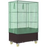  Povišena gredica s pokrovom i kotačima 80 x 50 x 182 cm Smeđa | shoptok.hr