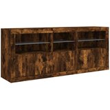  Komoda z LED lučkami dimljen hrast 162x37x67 cm | Shoptok.si