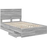  Krevetna konstrukcija Siva Sonoma 120 x 190 cm Inženjersko Drvo | shoptok.hr